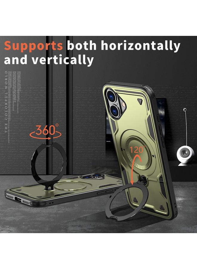 إيروريكس جراب لهاتف iPhone 16 PC Hybrid TPU Armor MagSafe Ring Holder جراب هاتف - Image 2