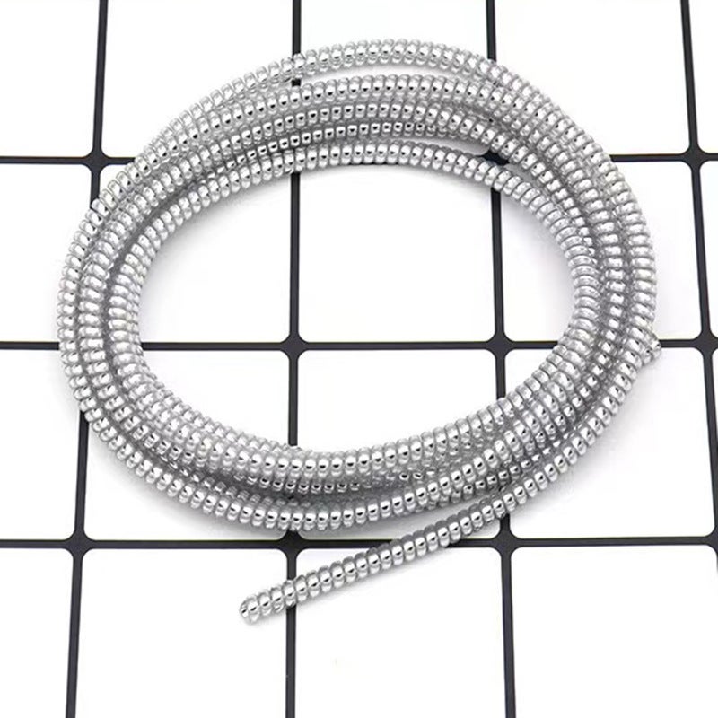 1.4 Meters/1.6 Meters Bright Silver Plating Mobile Phone Data Line Protection Rope Environmental Protection Tpu Winder Data Line Winding - Image 1