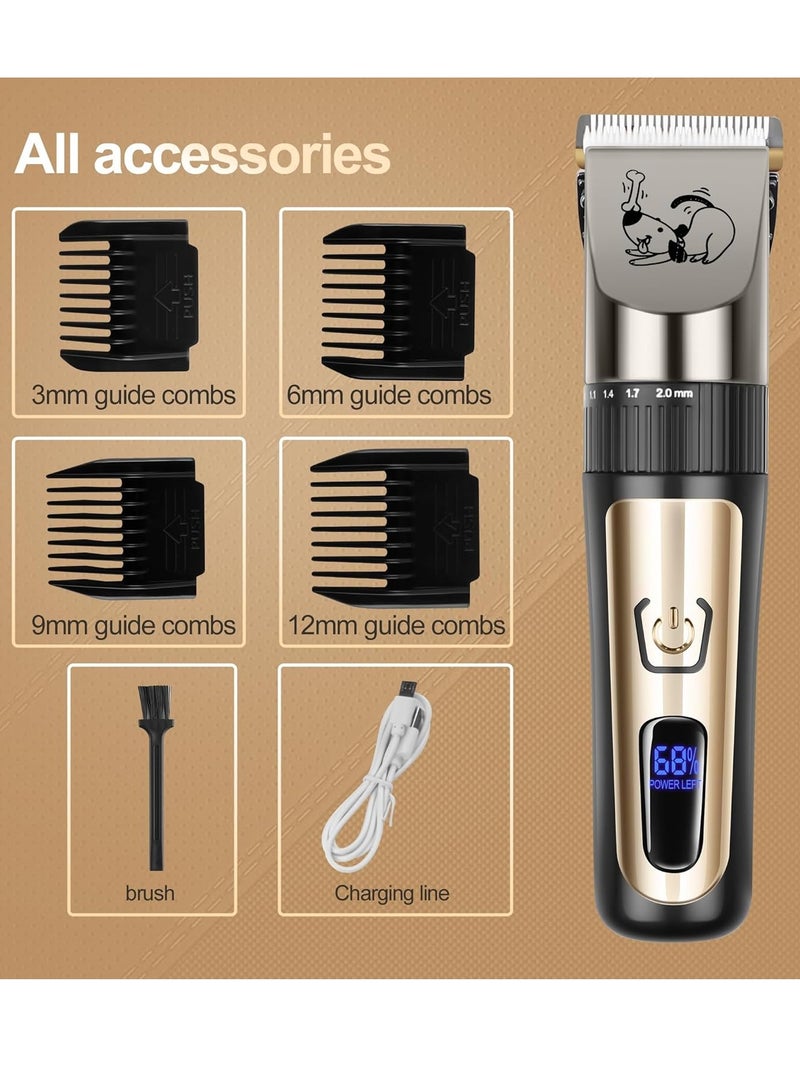 عام ماكينة قص الكلاب، ماكينة حلاقة كهربائية لاسلكية منخفضة الضوضاء وقابلة لإعادة الشحن، مشط قص قابل للتعديل وشفرات قابلة للفصل، مناسبة للكلاب والقطط والحيوانات الأليفة - Image 3