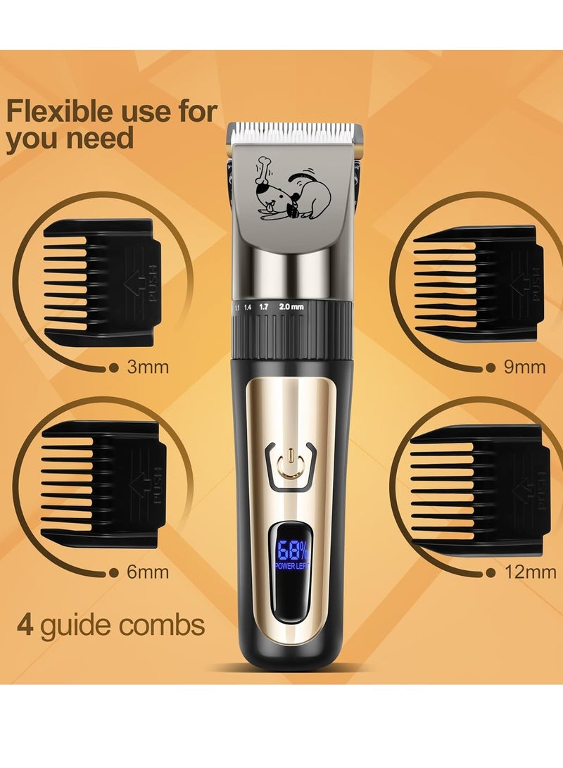 عام ماكينة قص الكلاب، ماكينة حلاقة كهربائية لاسلكية منخفضة الضوضاء وقابلة لإعادة الشحن، مشط قص قابل للتعديل وشفرات قابلة للفصل، مناسبة للكلاب والقطط والحيوانات الأليفة - Image 5