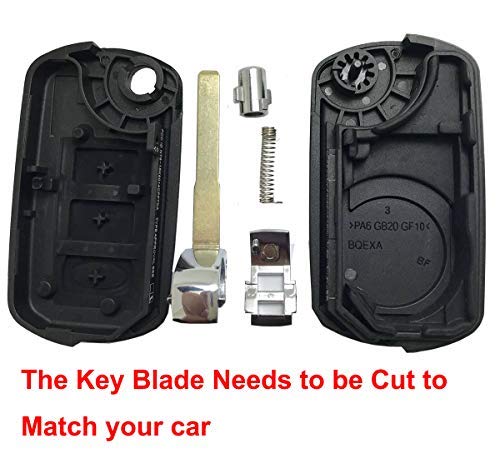 Arruweer Replacement Key Fob Case Shell Fit for Land Rover Discovery LR3 Range Rover Sport Flip Folding Keyless Entry Remote Car Key Fob Cover with Uncut Blade Blank - Image 3
