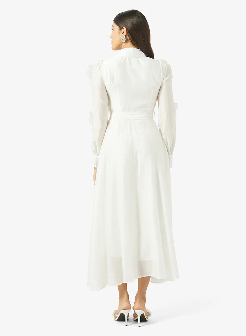 Khizana A-line Dress With 3D Floral Applique