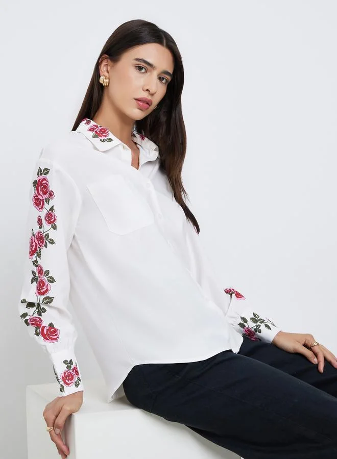 Take Two Take Two Floral Print Regular Fit Buttoned Shirt