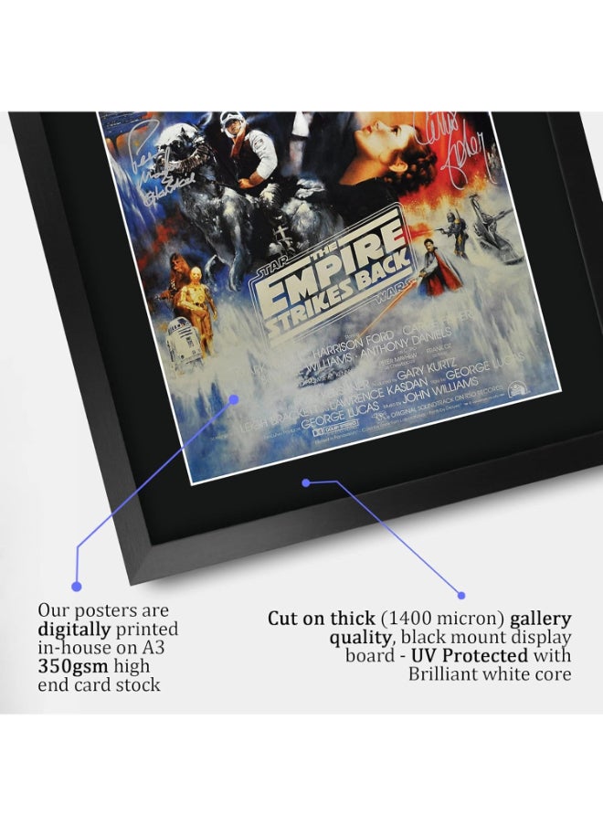 HWC Trading HWC Trading Star Wars - The Empire Strikes Back Movie Poster Cast Signed 16 x 12 inch Framed Gift Printed Autograph Film Print Photo Picture Display - 16" x 12" Framed  - Image 4