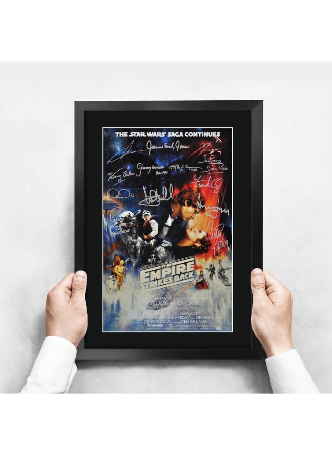 HWC Trading HWC Trading Star Wars - The Empire Strikes Back Movie Poster Cast Signed 16 x 12 inch Framed Gift Printed Autograph Film Print Photo Picture Display - 16" x 12" Framed  - Image 3