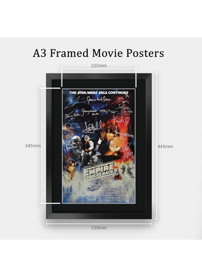 HWC Trading HWC Trading Star Wars - The Empire Strikes Back Movie Poster Cast Signed 16 x 12 inch Framed Gift Printed Autograph Film Print Photo Picture Display - 16" x 12" Framed  - Image 2