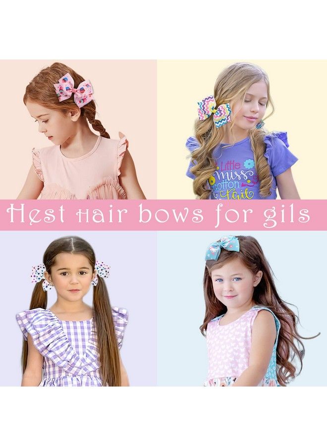 CellElection 24Pcs 4.5Inch Bows For Girls Boutique Grosgrain Ribbon Rainbow Hair Bow Alligator Hair Clips Pigtail Bows Unicorn Hair Clips For Baby Girls Toddler Kids Children Teens In Pairs… - Image 3