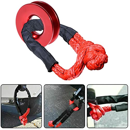 FizLig 41000 lb Recovery Ring for Winch Snatch - Heavy Duty Synthetic Rope Soft Shackle, Off-Road Truck SUV ATV UTV 4x4 Vehicle Recovery Accessories (Red) - Image 4