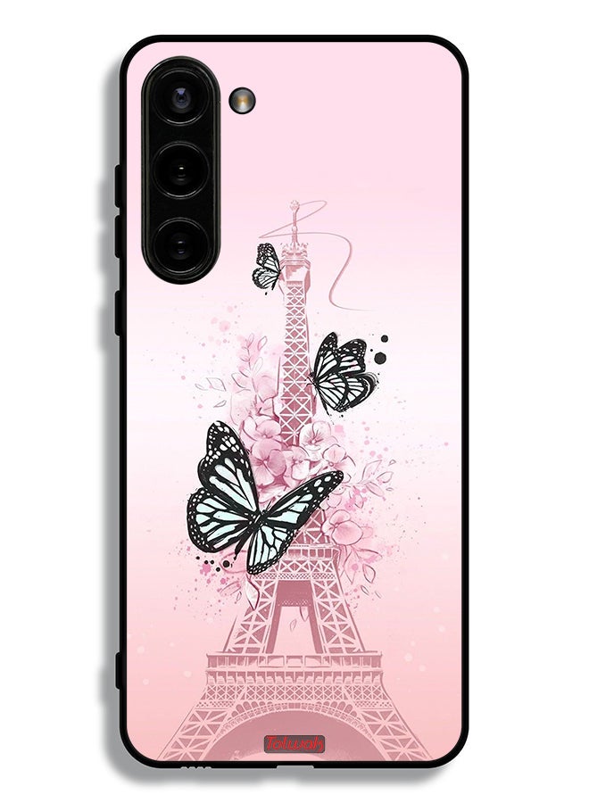 Tolwak Samsung Galaxy S23 Plus 5G Protective Case Cover Butterflies On Eiffel Tower - Image 3