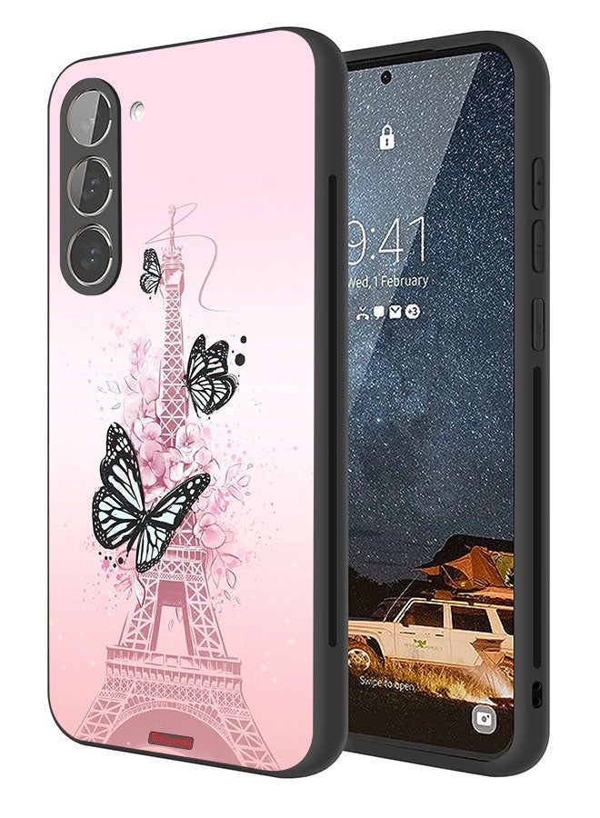 Tolwak Samsung Galaxy S23 Plus 5G Protective Case Cover Butterflies On Eiffel Tower - Image 1