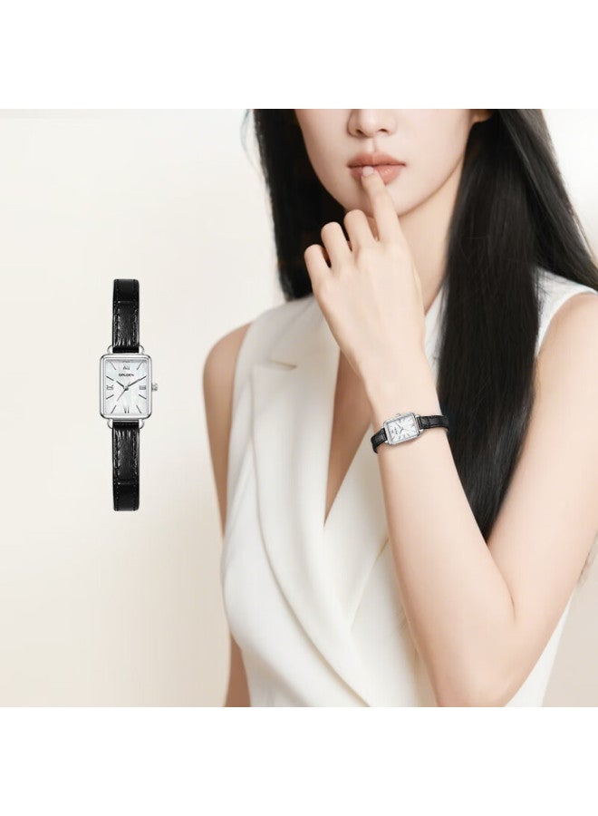 Golgen Women's Watch, Simple And Elegant Square Watch, Little Swan Women's Square Quartz Watch, Birthday Gift For Girlfriend, 19035