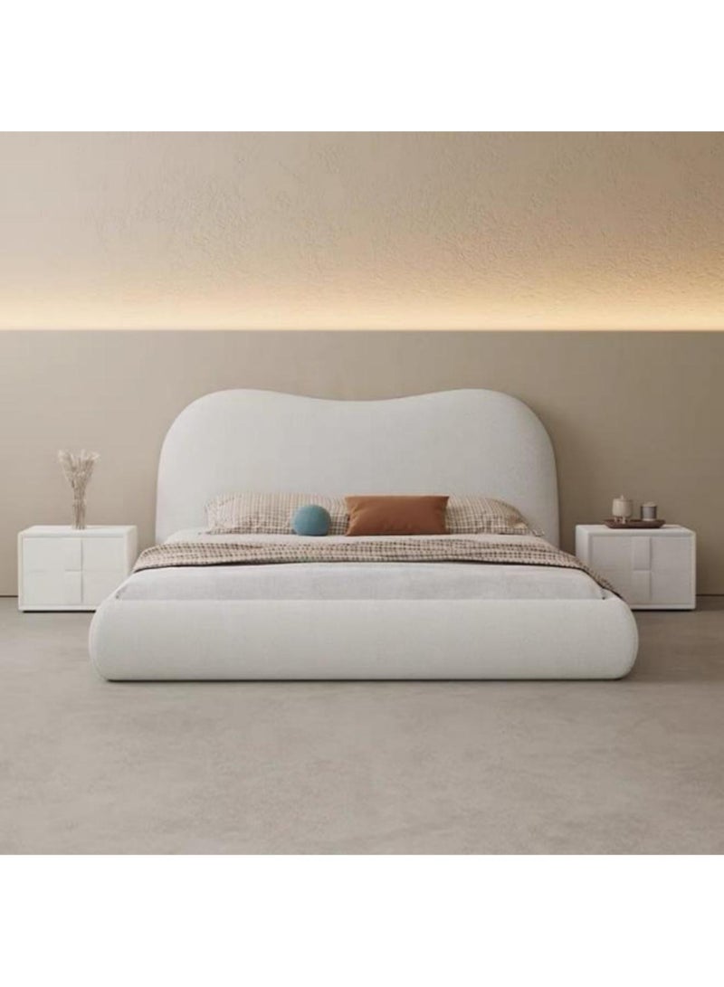 Karnak Moana Light Luxury Modern Bed Frame - Tandy Fleece Fabric for Bedroom Size 200X200Cm - Image 2