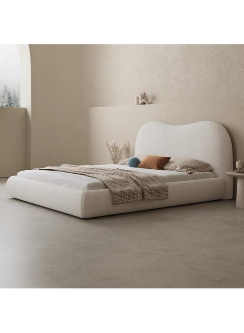 Karnak Moana Light Luxury Modern Bed Frame - Tandy Fleece Fabric for Bedroom Size 200X200Cm - Image 3
