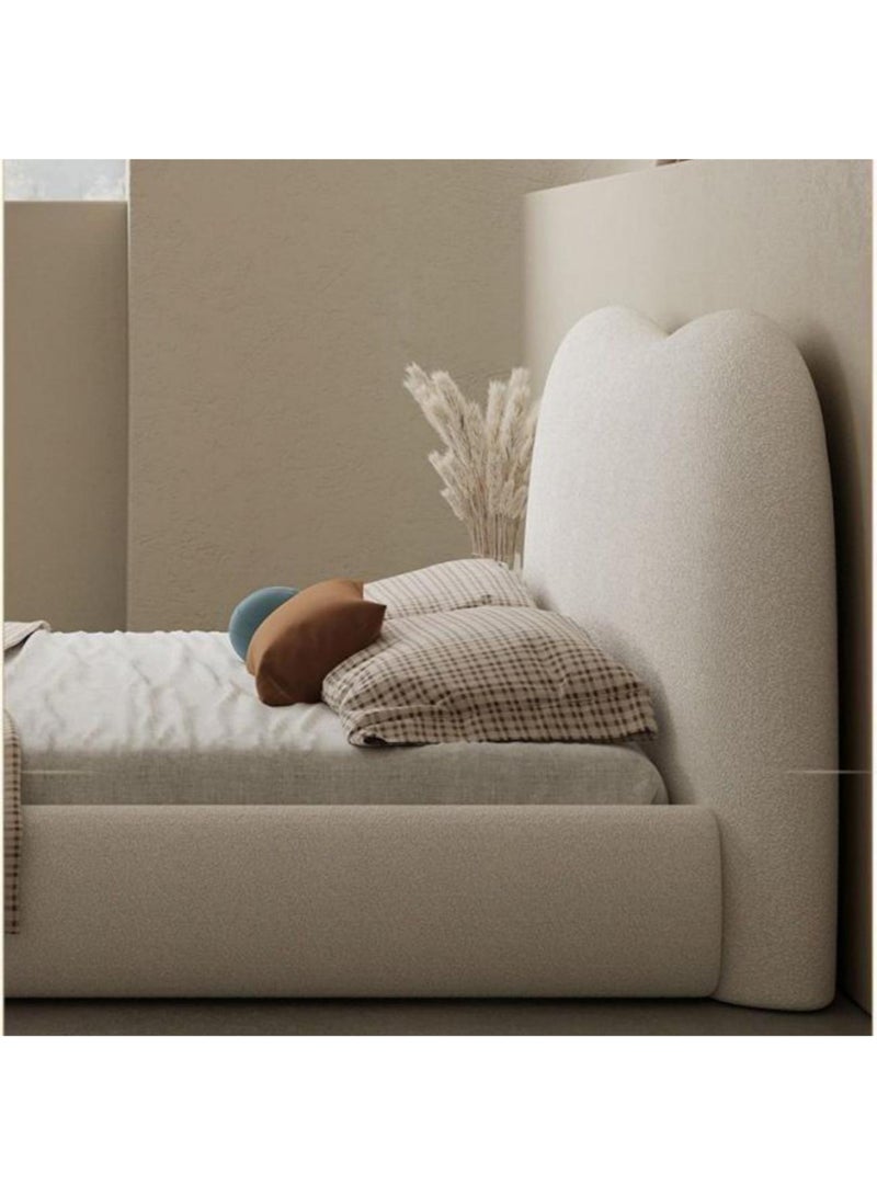 Karnak Moana Light Luxury Modern Bed Frame - Tandy Fleece Fabric for Bedroom Size 200X200Cm - Image 4