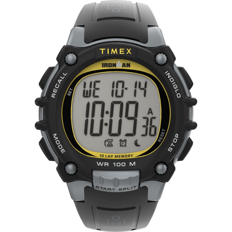 Timex Mens Ironman Triathlon Classic 10 44mm Watch Black Strap Digital Dial Gray Case - Image 2