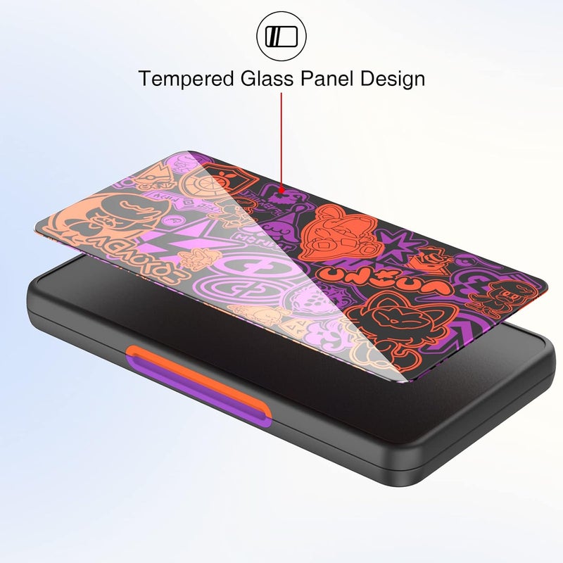 صندوق تخزين بطاقات ألعاب لجهاز نينتندو سويتش/سويتش OLED/سويتش لايت، مزود بحافة بألوان متدرجة وحامل لبطاقات الألعاب يحتوي على 48 فتحة لبطاقات الألعاب و24 فتحة لبطاقات Micro SD. - Image 5