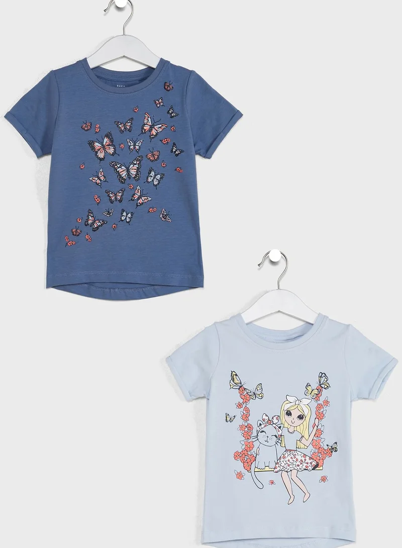 NAME IT Kids 2 Pack Butterfly Print T-Shirt