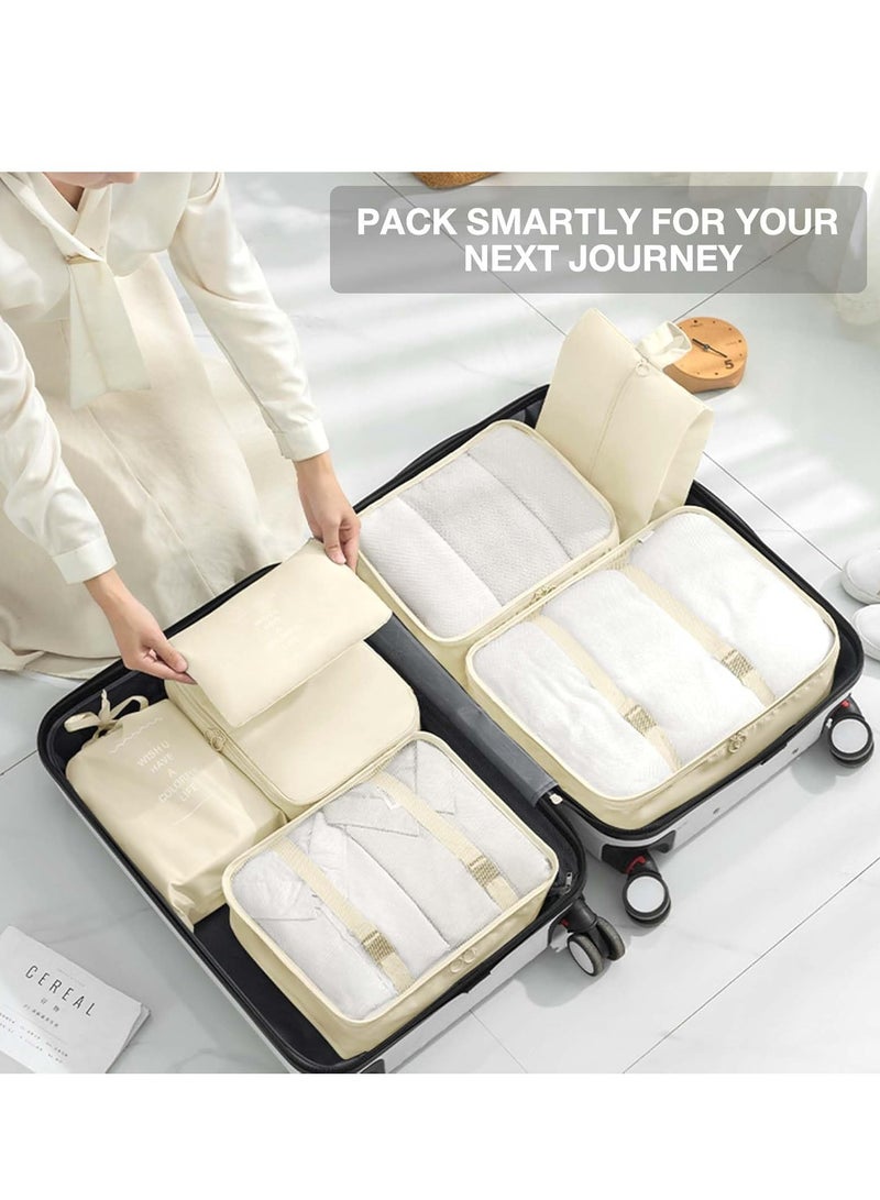 7-Piece Luggage Packing Organizers Set – Travel Packing Cubes with Shoe Bag, Cosmetics Bag, Clothing Organizers, Compression Packing Cubes, Travel Accessories for Easy Organization, Luggage Organizer Set, Space-Saving Travel Solution, Packing Cube Set for Suitcase, Carry-On, Travel Gear - Image 2