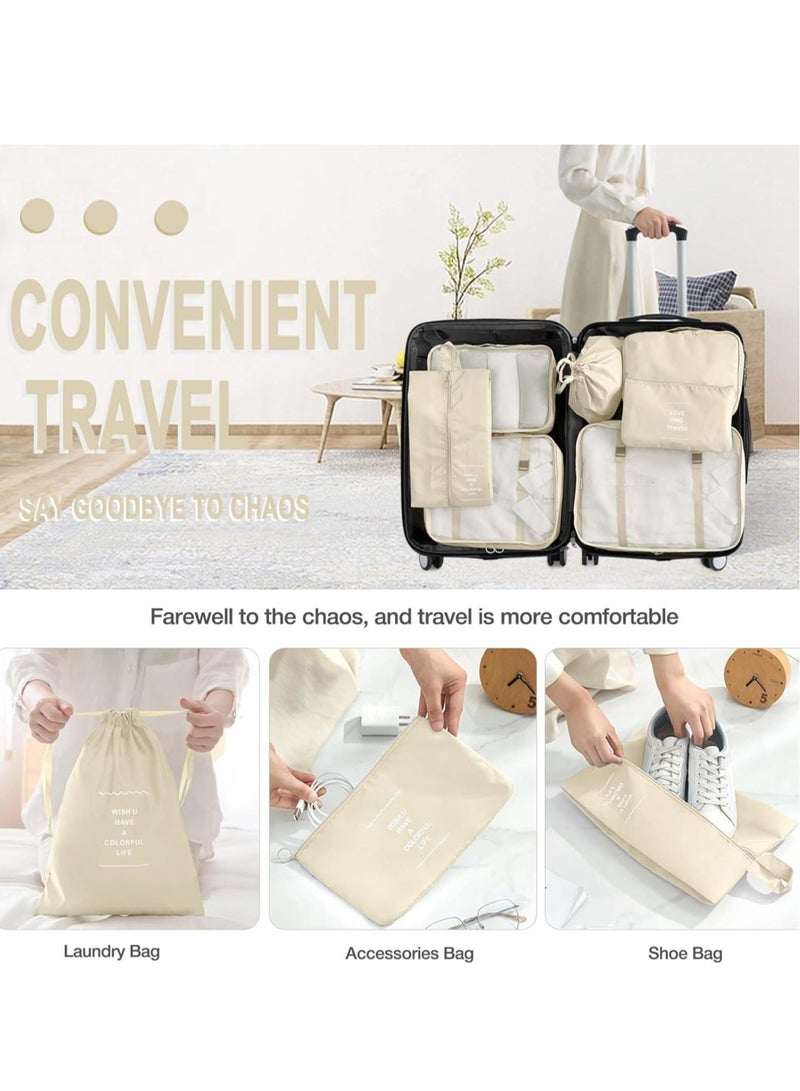 7-Piece Luggage Packing Organizers Set – Travel Packing Cubes with Shoe Bag, Cosmetics Bag, Clothing Organizers, Compression Packing Cubes, Travel Accessories for Easy Organization, Luggage Organizer Set, Space-Saving Travel Solution, Packing Cube Set for Suitcase, Carry-On, Travel Gear - Image 5
