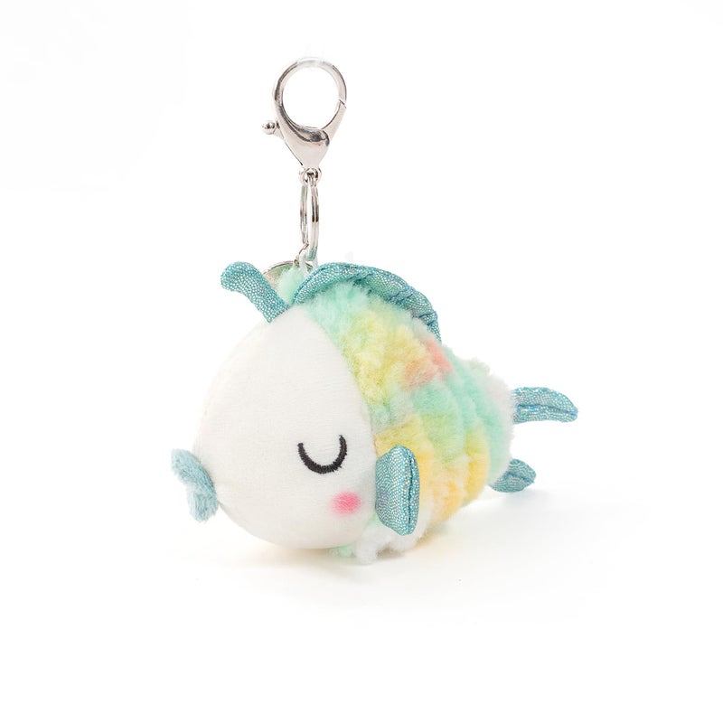 Plushland Magnetic Kissing Fish Pair - Bubbles & Daisy Rainbow Plush Keychain Set, Vibrant Couple Gift with Heart Charm, Kawaii Stuffed Animals for Love & Friendship 4 Inches (Kissing Fish Pair) - Image 3