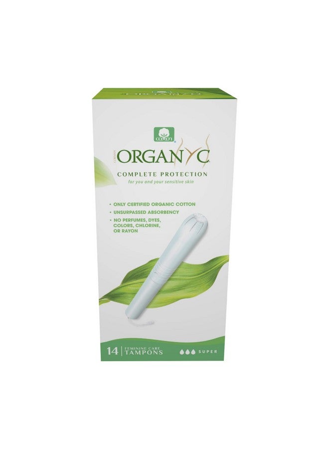 ORGANYC ORGANYC Hypoallergenic 100% Organic Cotton Internal Tampons with Applicator, SUPER, 14-count Boxes (Pack of 2) - Image 1