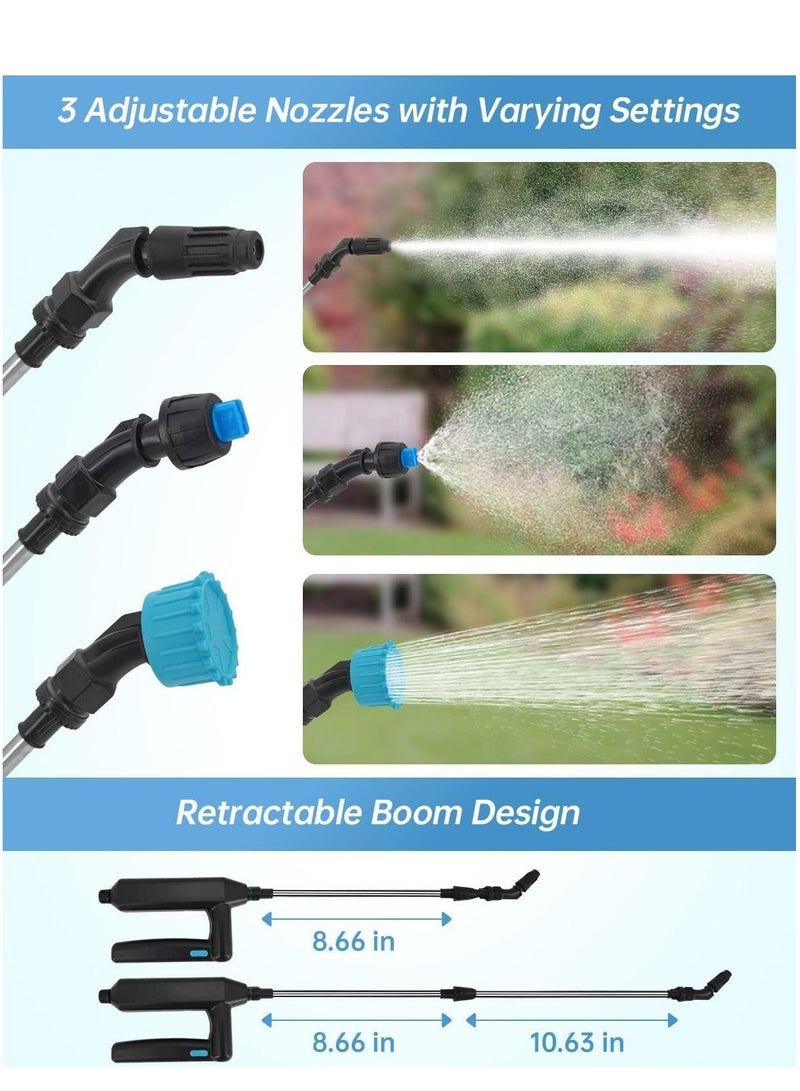 SYOSI 135 Gallon5L Battery Powered SprayerUpgrade Electric Sprayer with 3 Mist Nozzles Electric Sprayer with USB Rechargeable Handle Garden Sprayer with Adjustable Shoulder Strap - Image 3