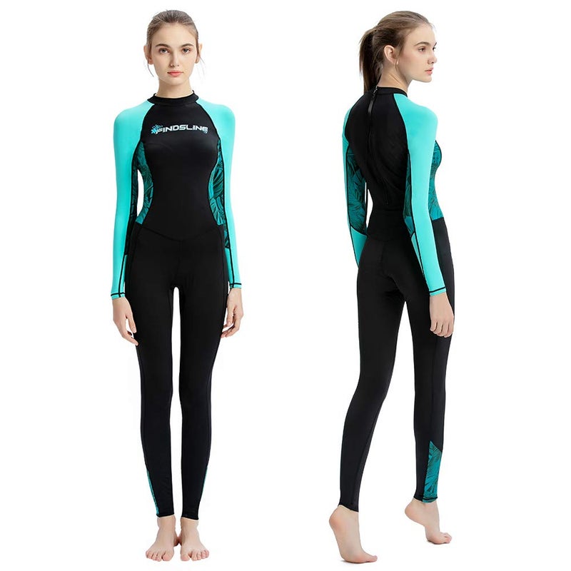 Skyone Dive Skins Full Body Swimsuit Wetsuit Scuba Rash Guard Diving Suit For Women Men Adult  Long Sleeve Swimwear One Piece Uv Protection Quick Dry Sunsuit For Surfing Snorkeling Kayaking (Black  L) - Image 1