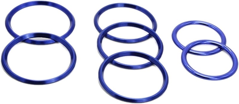 QASULER Car Air Conditioning Vent Trim Rings - Blue - Image 2
