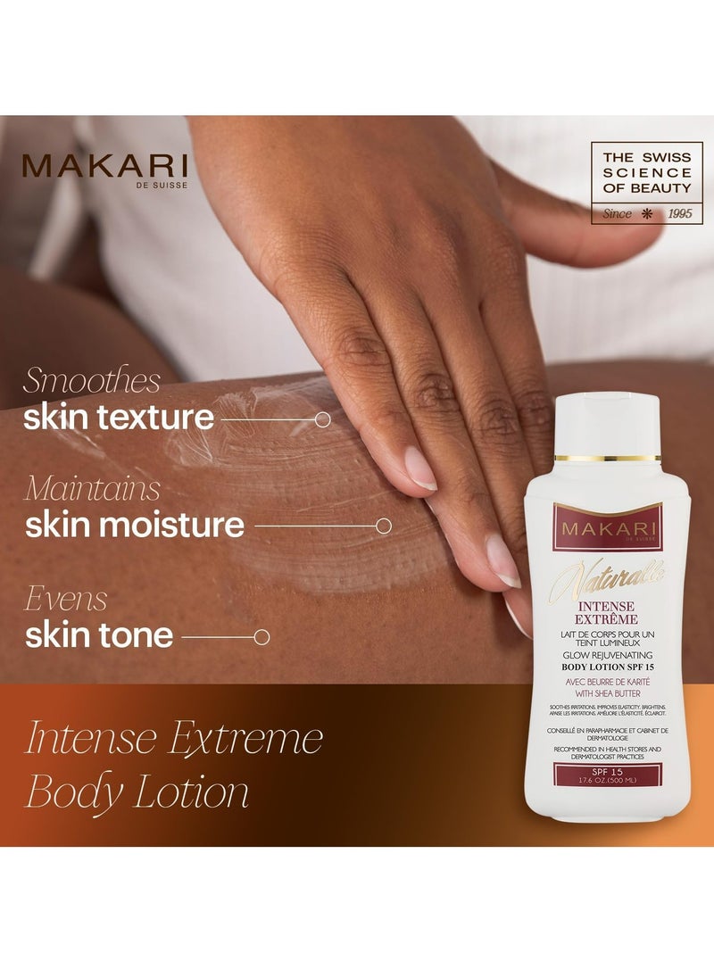 Makari - Naturalle Intense Extreme BODY Lotion Lightening, Toning And Moisturizing Body Cream With Shea Butter & SPF 15 – Anti-Aging And Whitening Treatment for Dark Spots Acne Scars And Wrinkles 500 ML - Image 1