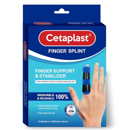 Cetaplast Nylon Splints Finger Straightener Support Stabilizer Brace For Broken, Strained, Sprained, Swollen,Arthritis Or Tendinitis (Blue) - Image 1