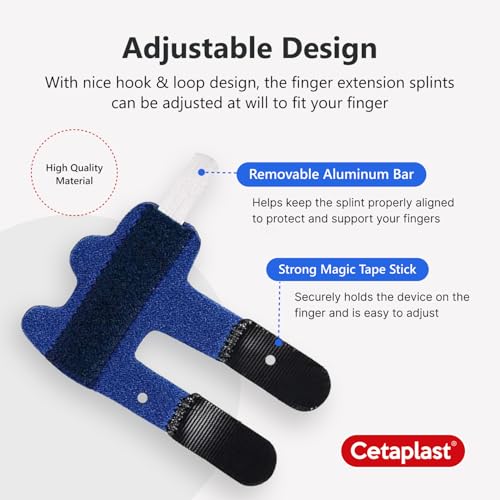 Cetaplast Nylon Splints Finger Straightener Support Stabilizer Brace For Broken, Strained, Sprained, Swollen,Arthritis Or Tendinitis (Blue) - Image 3