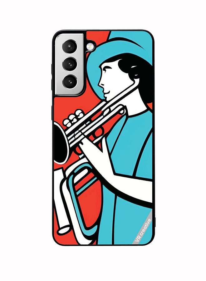VR CREATIVE Protective Case Cover For Samsung Galaxy S22 5G Jazz Trumpeter Recital Design Multicolour - Image 1