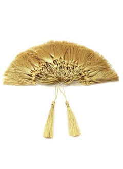 GUSGU 100pcs Silky Handmade Soft Tassels 13cm Floss Bookmark Tassels with 5cm Cord Loop for Jewelry Making, DIY Projects, Bookmarks  Light Gold  - Image 2