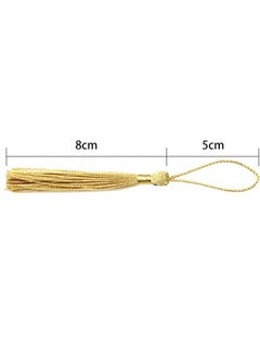 GUSGU 100pcs Silky Handmade Soft Tassels 13cm Floss Bookmark Tassels with 5cm Cord Loop for Jewelry Making, DIY Projects, Bookmarks  Light Gold  - Image 3