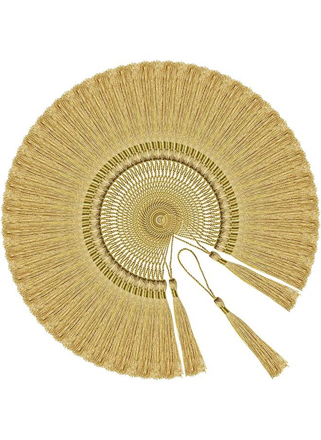 GUSGU 100pcs Silky Handmade Soft Tassels 13cm Floss Bookmark Tassels with 5cm Cord Loop for Jewelry Making, DIY Projects, Bookmarks  Light Gold  - Image 5
