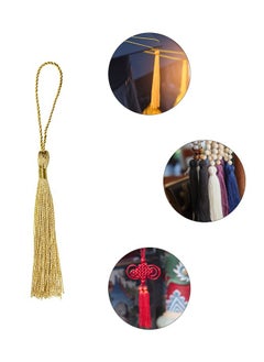 GUSGU 100pcs Silky Handmade Soft Tassels 13cm Floss Bookmark Tassels with 5cm Cord Loop for Jewelry Making, DIY Projects, Bookmarks  Light Gold  - Image 4