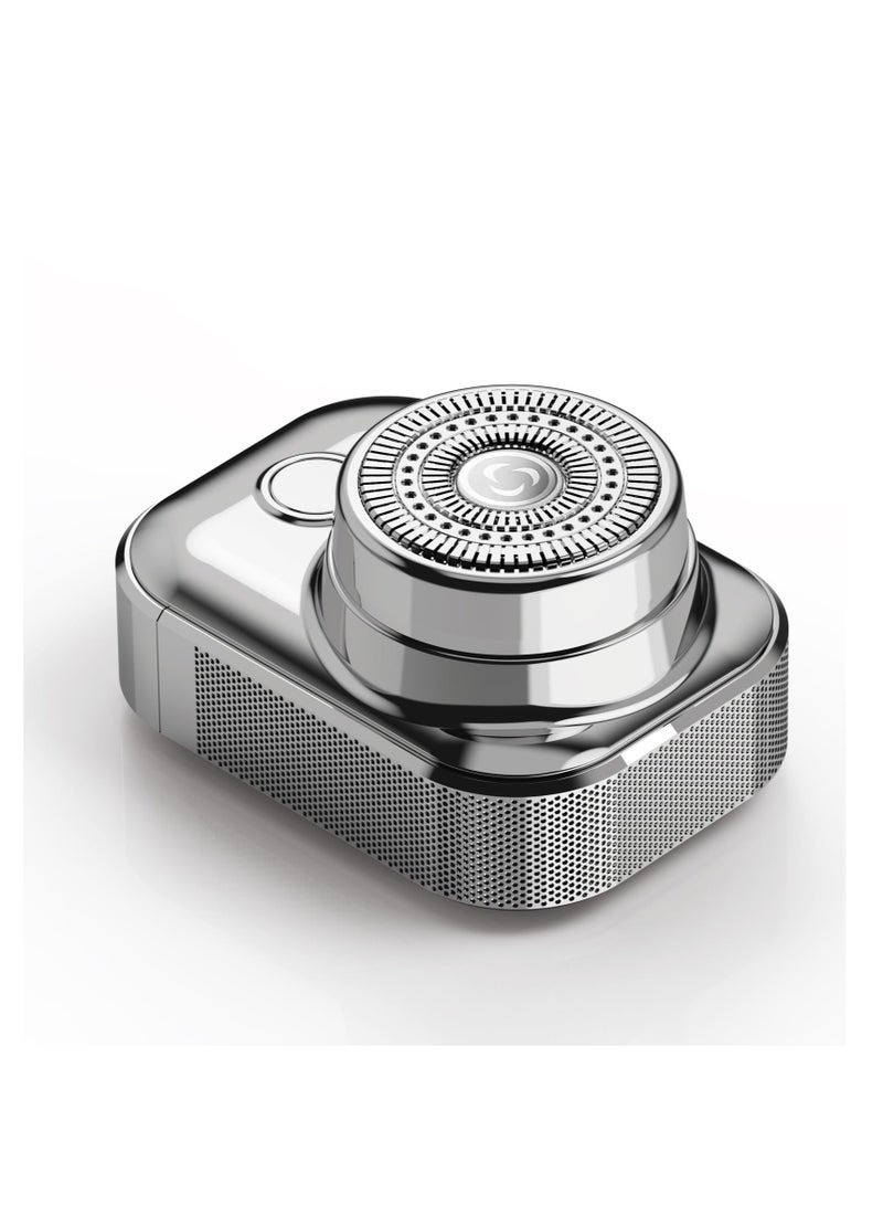 Excefore Electric Shaves for Men, Mini Portable Travel Shaver, USB-C Rechargeable Electric Razor, Mens Rechargeable Cordless Waterproof Compact Shave, for Home,Car,Trave (Silver) - Image 1