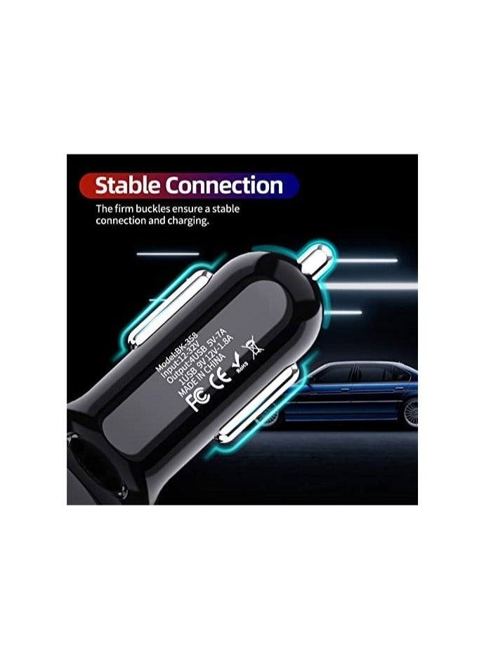 ELTRAZONE 4 Port Car Charger USB Adapter, MoreChioce 12-24V Car Charger Adapter Universal USB Car Charger - Image 4