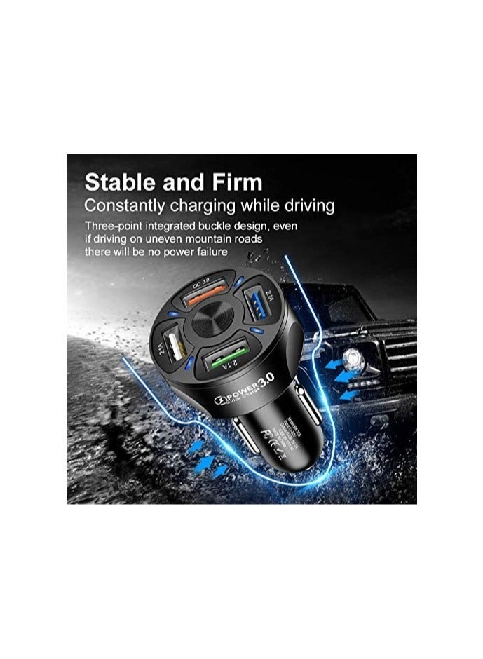 ELTRAZONE 4 Port Car Charger USB Adapter, MoreChioce 12-24V Car Charger Adapter Universal USB Car Charger - Image 2