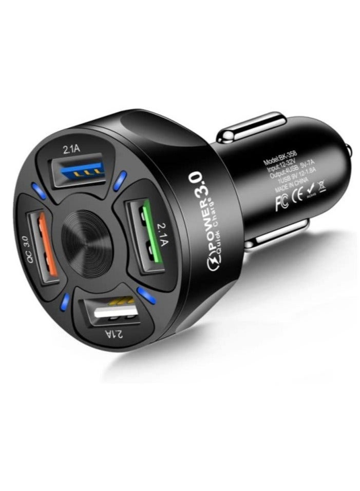 ELTRAZONE 4 Port Car Charger USB Adapter, MoreChioce 12-24V Car Charger Adapter Universal USB Car Charger - Image 1