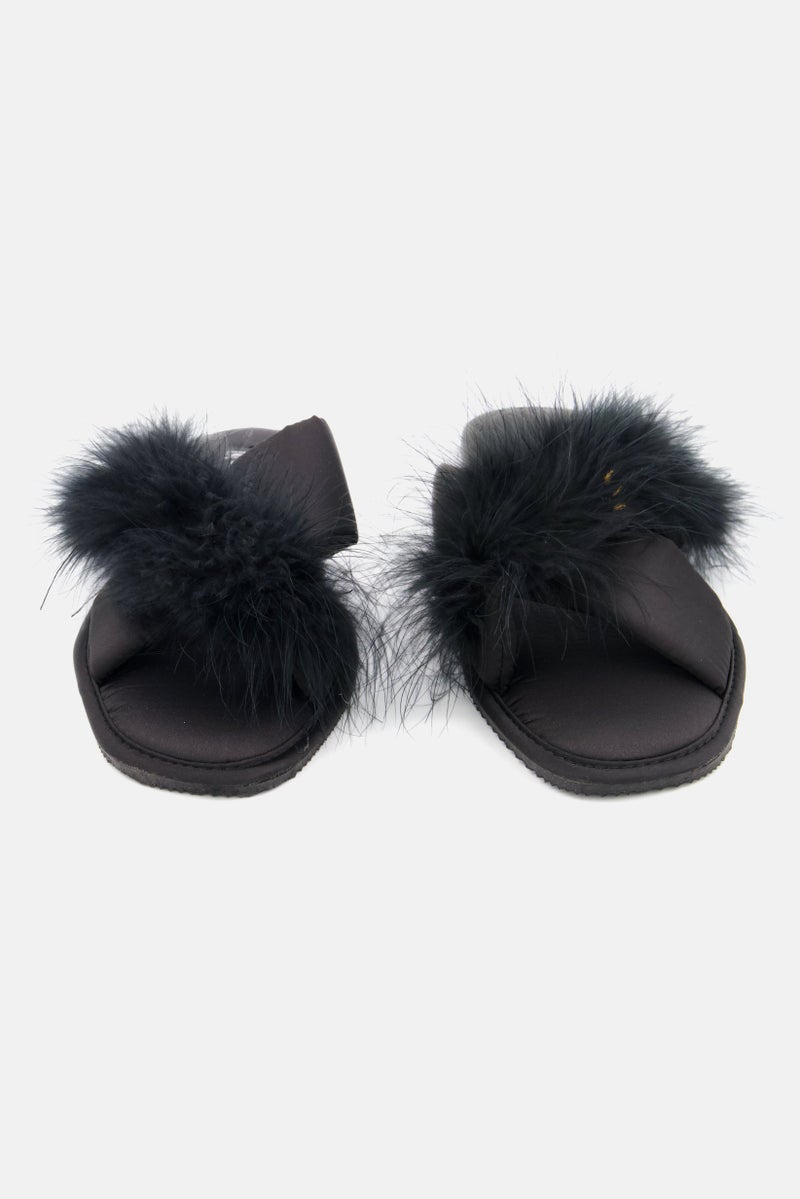 INC Women Slip On Open Toe Slipper, Black - Image 4