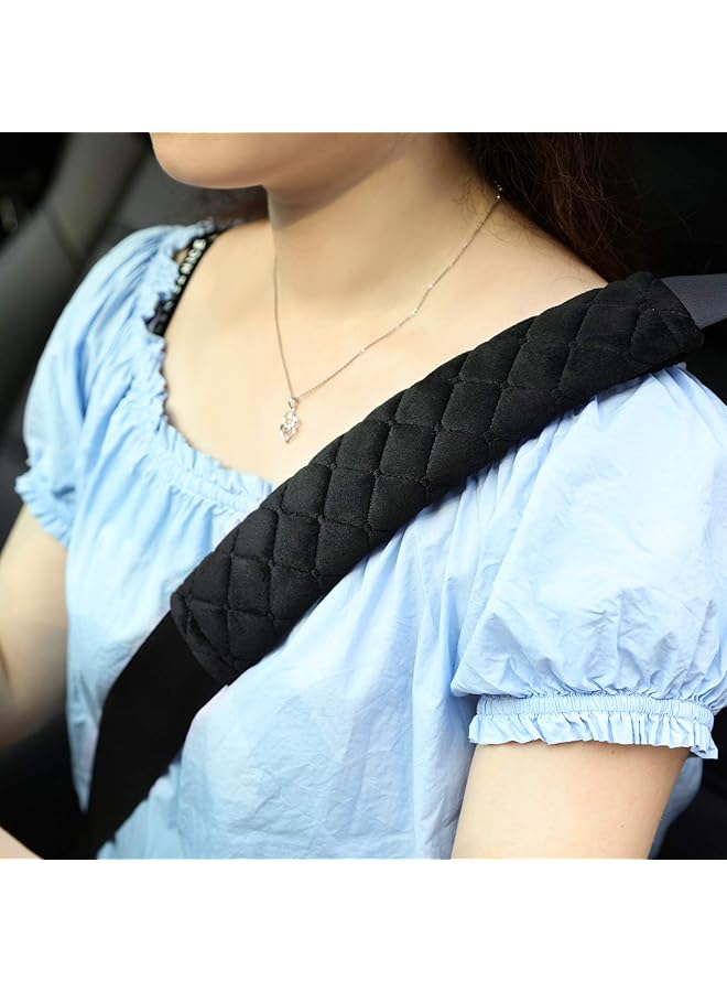 Tatuo 4 Pack Safe Belt Pads For Car Seatbelt Protector Soft Comfort Safe Belt Shoulder Strap Covers Harness Pads Helps Protect Your Neck And Shoulder (Black 10.6 Inch) - Image 3