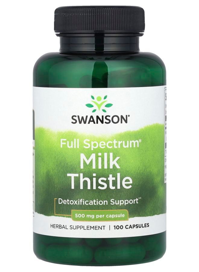 SWANSON حليب الشوك كامل الطيف® 1000 ملغ 100 كبسولة (500 ملغ لكل كبسولة)