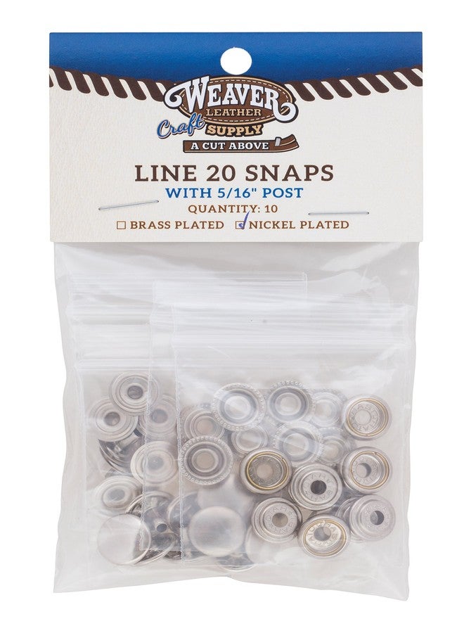 Weaver Leather #2206 Snaps Saddle Accessories (10 Pack), Nickel Plated Steel