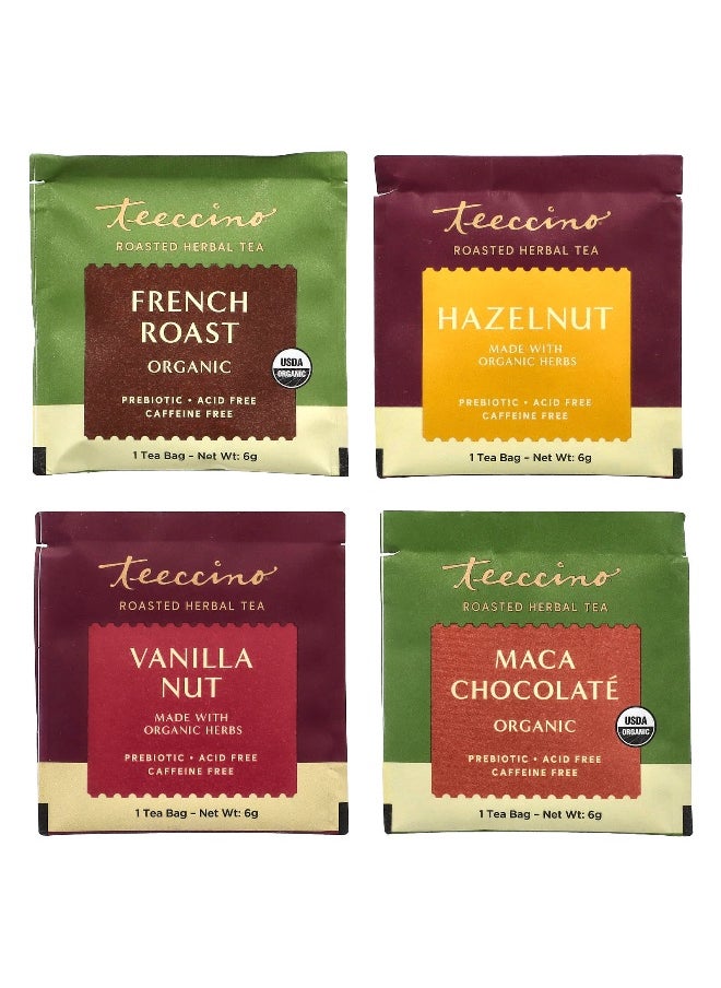teeccino - Teeccino, Roasted Herbal Tea Sampler, 4 Flavors, Caffeine Free, 12 Tea Bags, 2.54 oz (72 g) - Image 1