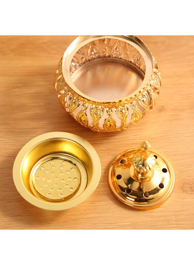 FridayIn Creative Lace Incense Fashionable Metal Craft Ornaments Incense Burner Home Decor Sandalwood Burner Style A - Image 4