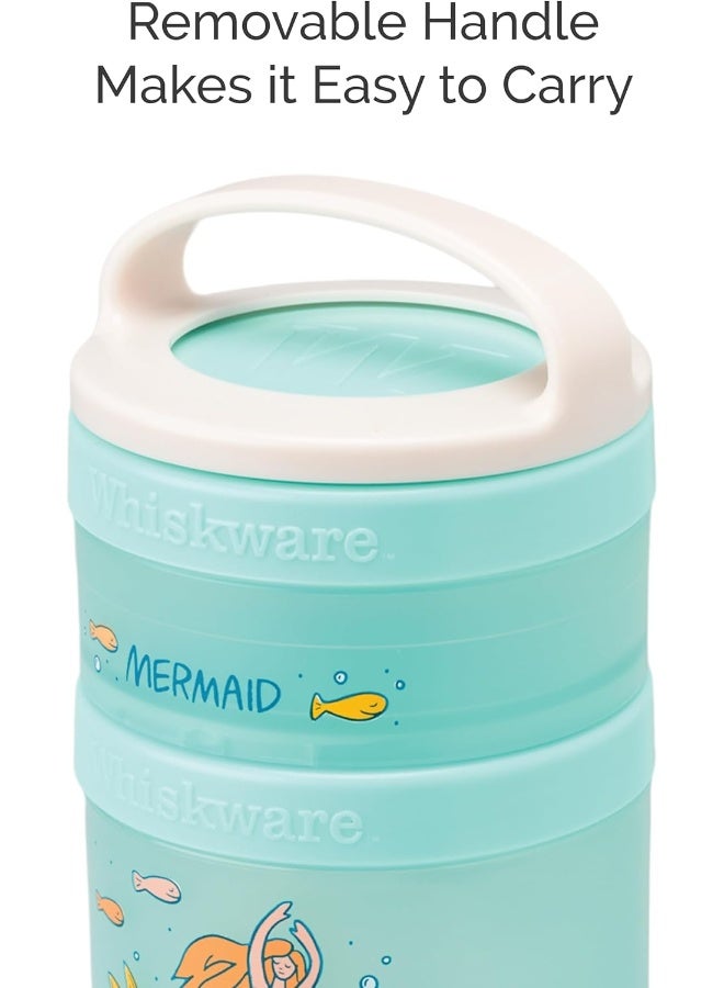 Whiskware Stackable Snack Containers for Kids and Toddlers, 3 Stackable Snack Cups for School or Travel, Mermaid (Pack of 1) - Image 2