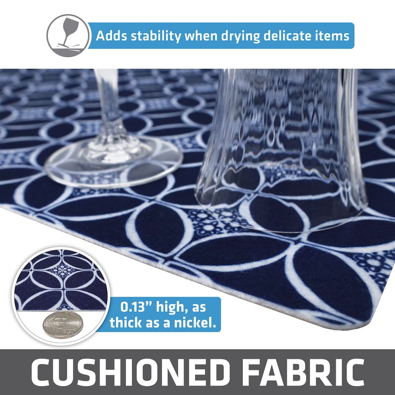Drymate Premium Luxury Shelf & Drawer Liner, Thick Cushioned Fabric, Non-Adhesive, Absorbent, Waterproof, Slip-Resistant, Liners for Kitchen Cabinets, Cupboards (USA Made)(12â€x59â€)(2-Pack)(Indigo) - Image 5