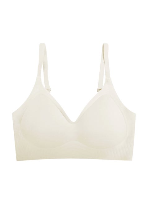 Seamless Jelly Support Bra Comfortable Breathable cream white