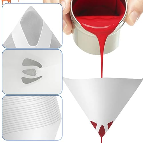 Serplex® 50-Count Paint Paper Funnel 100 Mesh Single Use Paint Filter Funnel Paper Cone Paint Filter for Spray Gun, Varnish, Resin, Woodworking, Auto Body Shop - Image 4